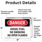 Signmission Diesel Fuel No Smoking No Open Flames Danger Sign, Vinyl Decal, 5in W x 3.5in L, 2PK OS-2PACK-DS-D-35-L-2364 - alternate 4